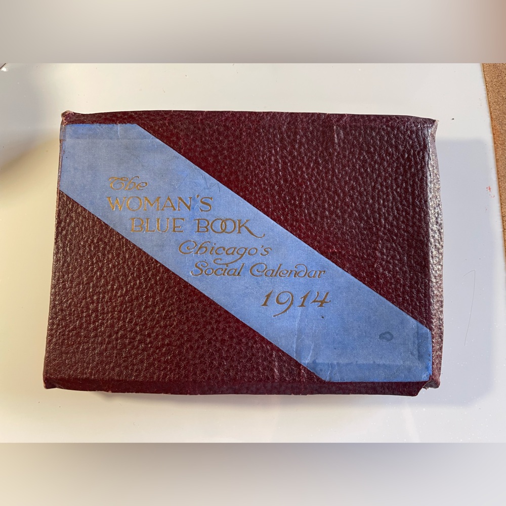 Vintage 1914 Woman's Blue Book Chicago History High Society 112 Year old Book